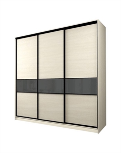 Шкаф-купе Max-МШ-23-6-24/2-999, 2400×600×2300 мм, цвет дуб молочный / стекло тёмно-серое Аллоджио