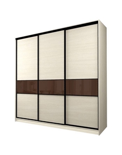 Шкаф-купе Max-МШ-23-6-24-999, 2400×600×2300 мм, цвет дуб молочный / стекло шоколад Аллоджио