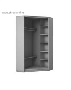 Угловой шкаф-купе Хит-У-22-4-88, 1100×1100×2200 мм, матовое стекло, цвет белый шагрень Аллоджио