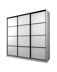 Шкаф-купе Max-МШ-23-6-27/2-111, 2666×600×2300 мм, цвет белый шагрень Аллоджио