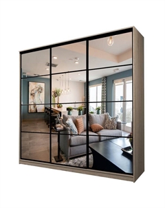 Шкаф-купе Max-МШ-23-6-24/2-555, 2400×600×2300 мм, зеркало, цвет дуб сонома Аллоджио