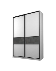 Шкаф-купе Max-МШ-23-6-18-99, 1800×600×2300 мм, цвет белый шагрень / стекло тёмно-серое Аллоджио