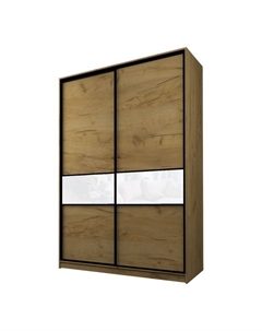 Шкаф-купе Max-МШ-23-6-16-99, 1600×600×2300 мм, цвет дуб крафт золотой / стекло белое Аллоджио