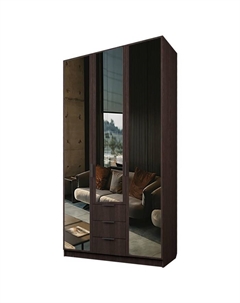 Шкаф 3-х дверный «Экон», 1200×520×2300 мм, 3 ящика, 3 зеркала, цвет венге Аллоджио