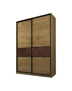 Шкаф-купе Max-МШ-23-6-18-99, 1800×600×2300 мм, цвет дуб крафт золотой / стекло шоколад Аллоджио