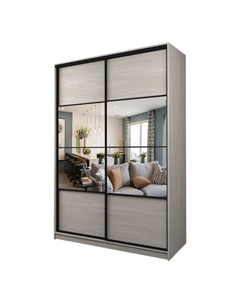 Шкаф-купе Max-МШ-23-6-16-77, 1600×600×2300 мм, зеркало, цвет ясень шимо светлый Аллоджио