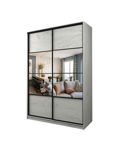 Шкаф-купе Max-МШ-23-6-16-77, 1600×600×2300 мм, зеркало, цвет дуб крафт белый Аллоджио