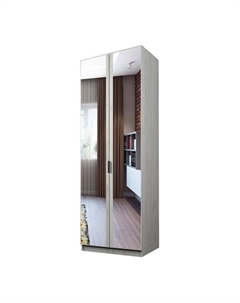 Шкаф 2-х дверный «Экон», 800×520×2300 мм, зеркало, штанга, цвет дуб крафт белый Аллоджио