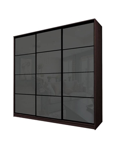 Шкаф-купе Max-МШ-23-6-27/2-222, 2666×600×2300 мм, цвет венге / стекло тёмно-серое Аллоджио