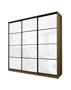 Шкаф-купе Max-МШ-23-6-27-222, 2666×600×2300 мм, цвет дуб крафт золотой / стекло белое Аллоджио