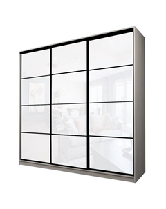 Шкаф-купе Max-МШ-23-6-27-222, 2666×600×2300 мм, цвет ясень шимо светлый / стекло белое Аллоджио