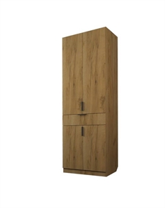 Шкаф 2-х дверный «Экон», 800×520×2300 мм, 1 ящик, штанга, цвет дуб крафт золотой Аллоджио