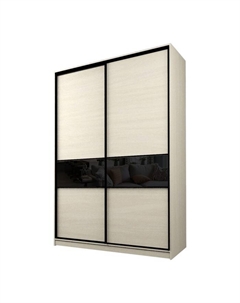 Шкаф-купе Max-МШ-23-6-16-99, 1600×600×2300 мм, цвет дуб молочный / стекло чёрное Аллоджио