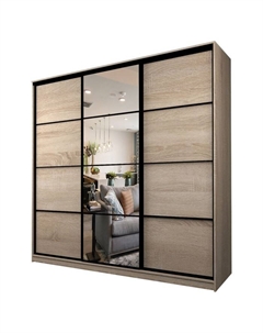 Шкаф-купе Max-МШ-23-6-24/2-151, 2400×600×2300 мм, зеркало, цвет дуб сонома Аллоджио