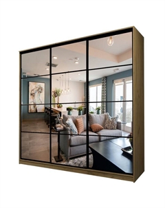 Шкаф-купе Max-МШ-23-6-24/2-555, 2400×600×2300 мм, зеркало, цвет дуб крафт золотой Аллоджио