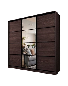 Шкаф-купе Max-МШ-23-6-27/2-151, 2666×600×2300 мм, зеркало, цвет венге Аллоджио