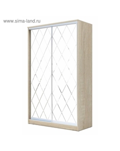 Шкаф-купе Хит-22-15-66, 1500×620×2200 мм, цвет дуб сонома, ромб большой на матовом Аллоджио