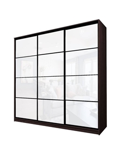 Шкаф-купе Max-МШ-23-6-27-222, 2666×600×2300 мм, цвет венге / стекло белое Аллоджио