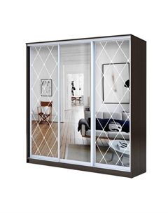 Шкаф-купе Хит-22-20-656, 2000×620×2200 мм, цвет венге цаво, ромб большой на зеркале Аллоджио