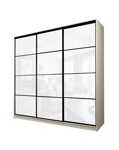 Шкаф-купе Max-МШ-23-6-24/2-222, 2400×600×2300 мм, цвет дуб молочный / стекло белое Аллоджио