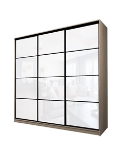 Шкаф-купе Max-МШ-23-6-24/2-222, 2400×600×2300 мм, цвет дуб сонома / стекло белое Аллоджио