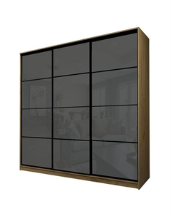 Шкаф-купе Max-МШ-23-6-27-222, 2666×600×2300 мм, дуб крафт золотой / стекло тёмно-серое Аллоджио