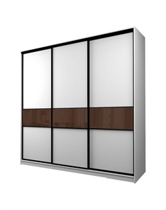 Шкаф-купе Max-МШ-23-6-27-999, 2666×600×2300 мм, цвет белый шагрень / стекло шоколад Аллоджио