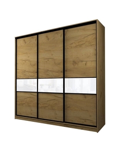 Шкаф-купе Max-МШ-23-6-27-999, 2666×600×2300 мм, цвет дуб крафт золотой / стекло белое Аллоджио