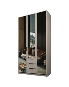 Шкаф 3-х дверный «Экон», 1200×520×2300 мм, 3 ящика, 3 зеркала, цвет ясень шимо светлый Аллоджио