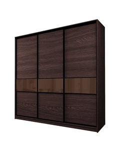 Шкаф-купе Max-МШ-23-6-27/2-999, 2666×600×2300 мм, цвет венге / стекло шоколад Аллоджио