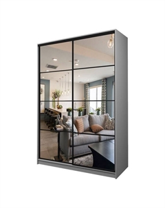 Шкаф-купе Max-МШ-23-6-18-55, 1800×600×2300 мм, зеркало, цвет серый шагрень Аллоджио