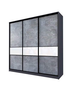 Шкаф-купе Max-МШ-23-6-27-999, 2666×600×2300 мм, цвет метрополитан грей / стекло белое Аллоджио