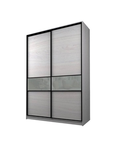 Шкаф-купе Max-МШ-23-6-16-99, 1600×600×2300 мм, ясень анкор светлый / стекло светло-серое Аллоджио