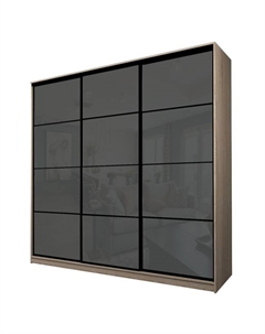 Шкаф-купе Max-МШ-23-6-27/2-222, 2666×600×2300 мм, цвет дуб сонома / стекло тёмно-серое Аллоджио
