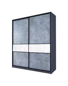 Шкаф-купе Max-МШ-23-6-20/2-99, 2000×600×2300 мм, цвет метрополитан грей / стекло белое Аллоджио