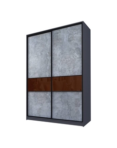 Шкаф-купе Max-МШ-23-6-16-99, 1600×600×2300 мм, цвет метрополитан грей / стекло шоколад Аллоджио