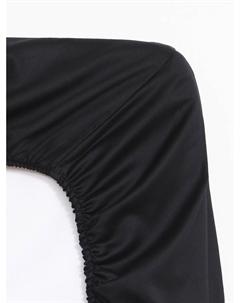 Простыня на резинке 2-спальная «» Jet black, 180×200+25 см, мако-сатин Этель