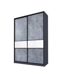 Шкаф-купе Max-МШ-23-6-18-99, 1800×600×2300 мм, цвет метрополитан грей / стекло белое Аллоджио