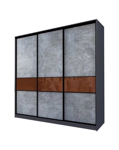 Шкаф-купе Max-МШ-23-6-24-999, 2400×600×2300 мм, цвет метрополитан грей / стекло шоколад Аллоджио