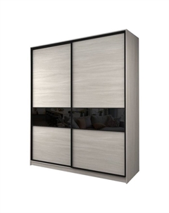 Шкаф-купе Max-МШ-23-6-22/2-99, 2200×600×2300 мм, цвет ясень шимо светлый / стекло чёрное Аллоджио