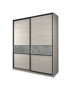 Шкаф-купе Max-МШ-23-6-22/2-99, 2200×600×2300 мм, ясень шимо светлый / стекло светло-серое Аллоджио