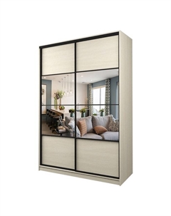 Шкаф-купе Max-МШ-23-6-16-77, 1600×600×2300 мм, зеркало, цвет дуб молочный Аллоджио