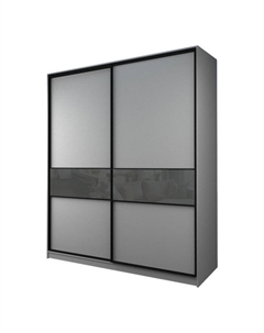 Шкаф-купе Max-МШ-23-6-22/2-99, 2200×600×2300 мм, цвет серый шагрень / стекло тёмно-серое Аллоджио