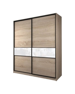 Шкаф-купе Max-МШ-23-6-20/2-99, 2000×600×2300 мм, цвет дуб сонома / стекло белое Аллоджио