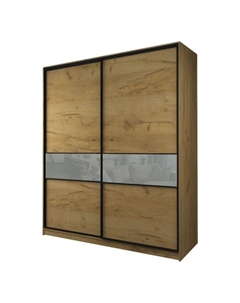 Шкаф-купе Max-МШ-23-6-22/2-99, 2200×600×2300 мм, дуб крафт золотой / стекло светло-серое Аллоджио