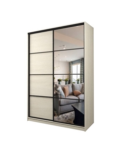 Шкаф-купе Max-МШ-23-6-16-15, 1600×600×2300 мм, зеркало, цвет дуб молочный Аллоджио