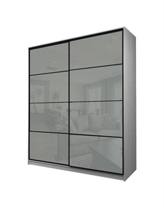 Шкаф-купе Max-МШ-23-6-20/2-22, 2000×600×2300 мм, ясень анкор светлый/стекло светло-серое Аллоджио