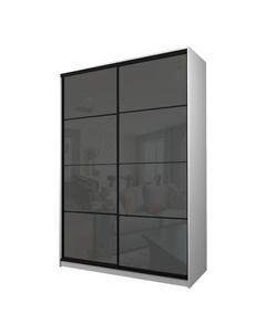 Шкаф-купе Max-МШ-23-6-18-22, 1800×600×2300 мм, цвет белый шагрень / стекло тёмно-серое Аллоджио