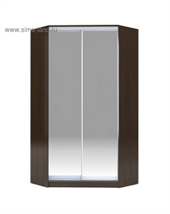 Угловой шкаф-купе Хит-У-22-4-88, 1100×1100×2200 мм, матовое стекло, цвет венге цаво Аллоджио