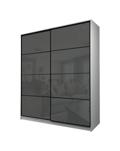 Шкаф-купе Max-МШ-23-6-20/2-22, 2000×600×2300 мм, цвет белый шагрень / стекло тёмно-серое Аллоджио